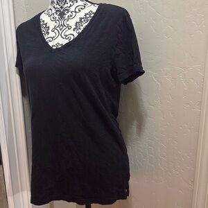 Felina‎ Black Short Sleeve Tee V-Neck